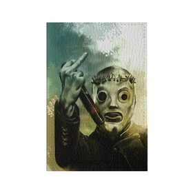 Обложка для паспорта матовая кожа с принтом Slipknot в Екатеринбурге, натуральная матовая кожа | размер 19,3 х 13,7 см; прозрачные пластиковые крепления | Тематика изображения на принте: deth | rock | slipknot | маска | мрак | рок | слипнот