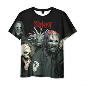 Мужская футболка 3D с принтом Slipknot в Екатеринбурге, 100% полиэфир | прямой крой, круглый вырез горловины, длина до линии бедер | deth | rock | slipknot | маска | мрак | рок | слипнот