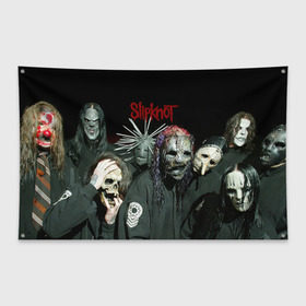 Флаг-баннер с принтом Slipknot в Екатеринбурге, 100% полиэстер | размер 67 х 109 см, плотность ткани — 95 г/м2; по краям флага есть четыре люверса для крепления | deth | rock | slipknot | маска | мрак | рок | слипнот