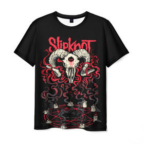 Мужская футболка 3D с принтом Slipknot в Екатеринбурге, 100% полиэфир | прямой крой, круглый вырез горловины, длина до линии бедер | deth | rock | slipknot | баран | маска | мрак | рок | слипнот | череп