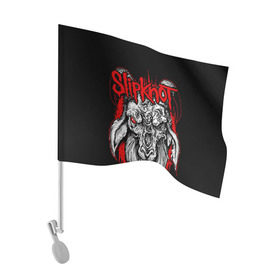Флаг для автомобиля с принтом Slipknot в Екатеринбурге, 100% полиэстер | Размер: 30*21 см | deth | rock | slipknot | маска | мрак | рок | слипнот | череп