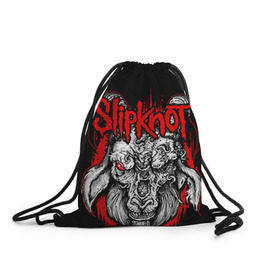 Рюкзак-мешок 3D с принтом Slipknot в Екатеринбурге, 100% полиэстер | плотность ткани — 200 г/м2, размер — 35 х 45 см; лямки — толстые шнурки, застежка на шнуровке, без карманов и подкладки | deth | rock | slipknot | маска | мрак | рок | слипнот | череп