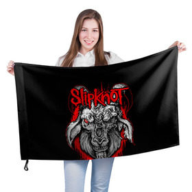 Флаг 3D с принтом Slipknot в Екатеринбурге, 100% полиэстер | плотность ткани — 95 г/м2, размер — 67 х 109 см. Принт наносится с одной стороны | deth | rock | slipknot | маска | мрак | рок | слипнот | череп