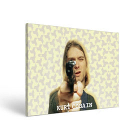 Холст прямоугольный с принтом Nirvana в Екатеринбурге, 100% ПВХ |  | cobain | curt | nirvana | rock | кобейн | курт | рок