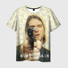Мужская футболка 3D с принтом Nirvana в Екатеринбурге, 100% полиэфир | прямой крой, круглый вырез горловины, длина до линии бедер | Тематика изображения на принте: cobain | curt | nirvana | rock | кобейн | курт | рок
