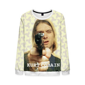 Мужской свитшот 3D с принтом Nirvana в Екатеринбурге, 100% полиэстер с мягким внутренним слоем | круглый вырез горловины, мягкая резинка на манжетах и поясе, свободная посадка по фигуре | cobain | curt | nirvana | rock | кобейн | курт | рок