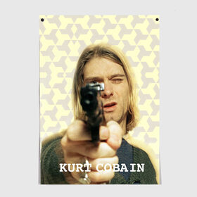 Постер с принтом Nirvana в Екатеринбурге, 100% бумага
 | бумага, плотность 150 мг. Матовая, но за счет высокого коэффициента гладкости имеет небольшой блеск и дает на свету блики, но в отличии от глянцевой бумаги не покрыта лаком | cobain | curt | nirvana | rock | кобейн | курт | рок