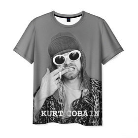 Мужская футболка 3D с принтом Nirvana в Екатеринбурге, 100% полиэфир | прямой крой, круглый вырез горловины, длина до линии бедер | cobain | curt | nirvana | rock | кобейн | курт | рок