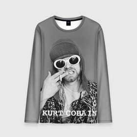 Мужской лонгслив 3D с принтом Nirvana в Екатеринбурге, 100% полиэстер | длинные рукава, круглый вырез горловины, полуприлегающий силуэт | cobain | curt | nirvana | rock | кобейн | курт | рок