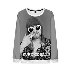Мужской свитшот 3D с принтом Nirvana в Екатеринбурге, 100% полиэстер с мягким внутренним слоем | круглый вырез горловины, мягкая резинка на манжетах и поясе, свободная посадка по фигуре | cobain | curt | nirvana | rock | кобейн | курт | рок
