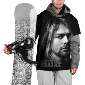 Накидка на куртку 3D с принтом Nirvana в Екатеринбурге, 100% полиэстер |  | cobain | curt | nirvana | rock | кобейн | курт | рок