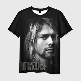 Мужская футболка 3D с принтом Nirvana в Екатеринбурге, 100% полиэфир | прямой крой, круглый вырез горловины, длина до линии бедер | Тематика изображения на принте: cobain | curt | nirvana | rock | кобейн | курт | рок