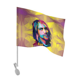 Флаг для автомобиля с принтом Nirvana в Екатеринбурге, 100% полиэстер | Размер: 30*21 см | cobain | curt | nirvana | rock | абстракт | кобейн | курт | рок