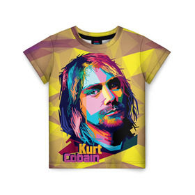 Детская футболка 3D с принтом Nirvana в Екатеринбурге, 100% гипоаллергенный полиэфир | прямой крой, круглый вырез горловины, длина до линии бедер, чуть спущенное плечо, ткань немного тянется | Тематика изображения на принте: cobain | curt | nirvana | rock | абстракт | кобейн | курт | рок