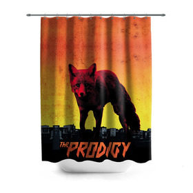 Штора 3D для ванной с принтом The Prodigy в Екатеринбурге, 100% полиэстер | плотность материала — 100 г/м2. Стандартный размер — 146 см х 180 см. По верхнему краю — пластиковые люверсы для креплений. В комплекте 10 пластиковых колец | лиса