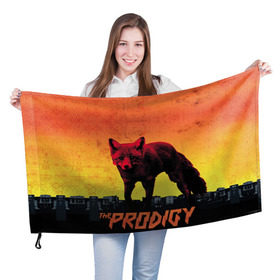 Флаг 3D с принтом The Prodigy в Екатеринбурге, 100% полиэстер | плотность ткани — 95 г/м2, размер — 67 х 109 см. Принт наносится с одной стороны | лиса