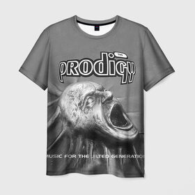 Мужская футболка 3D с принтом The Prodigy в Екатеринбурге, 100% полиэфир | прямой крой, круглый вырез горловины, длина до линии бедер | dnb | drum | prodigy | rave | продиджи | рейв | рэйв