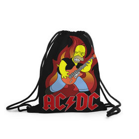 Рюкзак-мешок 3D с принтом AC/DC в Екатеринбурге, 100% полиэстер | плотность ткани — 200 г/м2, размер — 35 х 45 см; лямки — толстые шнурки, застежка на шнуровке, без карманов и подкладки | ac dc | acdc | rock | рок | эйсидиси