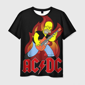 Мужская футболка 3D с принтом AC/DC в Екатеринбурге, 100% полиэфир | прямой крой, круглый вырез горловины, длина до линии бедер | Тематика изображения на принте: ac dc | acdc | rock | рок | эйсидиси
