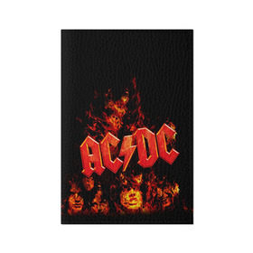 Обложка для паспорта матовая кожа с принтом AC/DC в Екатеринбурге, натуральная матовая кожа | размер 19,3 х 13,7 см; прозрачные пластиковые крепления | ac dc | acdc | rock | рок | эйсидиси