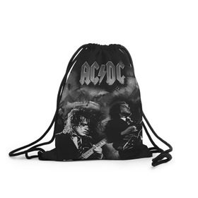 Рюкзак-мешок 3D с принтом AC/DC в Екатеринбурге, 100% полиэстер | плотность ткани — 200 г/м2, размер — 35 х 45 см; лямки — толстые шнурки, застежка на шнуровке, без карманов и подкладки | ac dc | acdc | rock | рок | эйсидиси