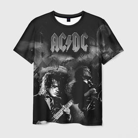 Мужская футболка 3D с принтом AC/DC в Екатеринбурге, 100% полиэфир | прямой крой, круглый вырез горловины, длина до линии бедер | Тематика изображения на принте: ac dc | acdc | rock | рок | эйсидиси
