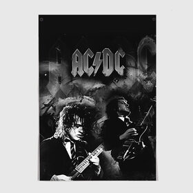 Постер с принтом AC/DC в Екатеринбурге, 100% бумага
 | бумага, плотность 150 мг. Матовая, но за счет высокого коэффициента гладкости имеет небольшой блеск и дает на свету блики, но в отличии от глянцевой бумаги не покрыта лаком | ac dc | acdc | rock | рок | эйсидиси