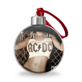 Ёлочный шар с принтом AC/DC в Екатеринбурге, Пластик | Диаметр: 77 мм | ac dc | acdc | rock | рок | эйсидиси