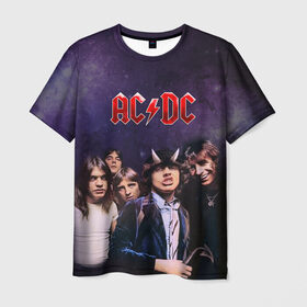 Мужская футболка 3D с принтом AC/DC в Екатеринбурге, 100% полиэфир | прямой крой, круглый вырез горловины, длина до линии бедер | ac dc | acdc | hell | highway | rock | to | рок | эйсидиси