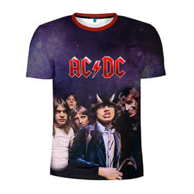 Мужская футболка 3D спортивная с принтом AC/DC в Екатеринбурге, 100% полиэстер с улучшенными характеристиками | приталенный силуэт, круглая горловина, широкие плечи, сужается к линии бедра | Тематика изображения на принте: ac dc | acdc | hell | highway | rock | to | рок | эйсидиси
