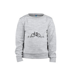 Детский свитшот хлопок с принтом Велоспорт в Екатеринбурге, 100% хлопок | круглый вырез горловины, эластичные манжеты, пояс и воротник | bicycle | bike | biker | байк | велик | велосипед | велосипедист | велоспорт | кардиограмма | спорт