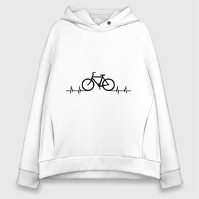 Женское худи Oversize хлопок с принтом Велоспорт в Екатеринбурге, френч-терри — 70% хлопок, 30% полиэстер. Мягкий теплый начес внутри —100% хлопок | боковые карманы, эластичные манжеты и нижняя кромка, капюшон на магнитной кнопке | bicycle | bike | biker | байк | велик | велосипед | велосипедист | велоспорт | кардиограмма | спорт