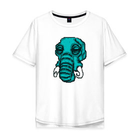 Мужская футболка хлопок Oversize с принтом Rufus в Екатеринбурге, 100% хлопок | свободный крой, круглый ворот, “спинка” длиннее передней части | elephant | hotline miami | hotlinemiami | слон