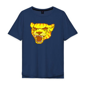 Мужская футболка хлопок Oversize с принтом Tony в Екатеринбурге, 100% хлопок | свободный крой, круглый ворот, “спинка” длиннее передней части | hotline miami | hotlinemiami | tiger | тигр