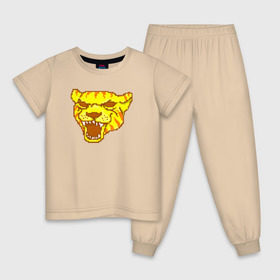 Детская пижама хлопок с принтом Tony в Екатеринбурге, 100% хлопок |  брюки и футболка прямого кроя, без карманов, на брюках мягкая резинка на поясе и по низу штанин
 | Тематика изображения на принте: hotline miami | hotlinemiami | tiger | тигр