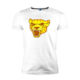 Мужская футболка премиум с принтом Tony в Екатеринбурге, 92% хлопок, 8% лайкра | приталенный силуэт, круглый вырез ворота, длина до линии бедра, короткий рукав | hotline miami | hotlinemiami | tiger | тигр