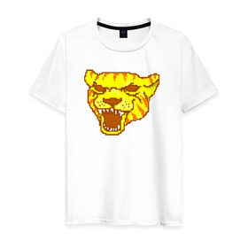 Мужская футболка хлопок с принтом Tony в Екатеринбурге, 100% хлопок | прямой крой, круглый вырез горловины, длина до линии бедер, слегка спущенное плечо. | hotline miami | hotlinemiami | tiger | тигр
