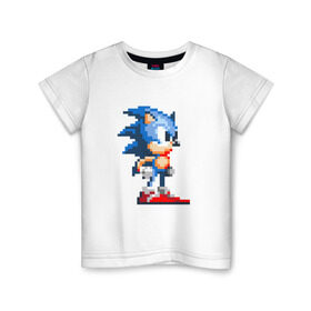 Детская футболка хлопок с принтом Sonic в Екатеринбурге, 100% хлопок | круглый вырез горловины, полуприлегающий силуэт, длина до линии бедер | nintendo | sonic | нинтендо | соник