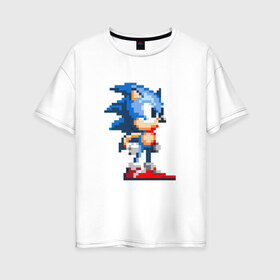 Женская футболка хлопок Oversize с принтом Sonic в Екатеринбурге, 100% хлопок | свободный крой, круглый ворот, спущенный рукав, длина до линии бедер
 | nintendo | sonic | нинтендо | соник