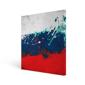 Холст квадратный с принтом Флаг в Екатеринбурге, 100% ПВХ |  | россия | русские | рф | триколор