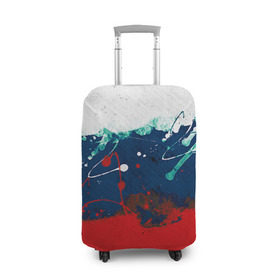 Чехол для чемодана 3D с принтом Флаг в Екатеринбурге, 86% полиэфир, 14% спандекс | двустороннее нанесение принта, прорези для ручек и колес | россия | русские | рф | триколор