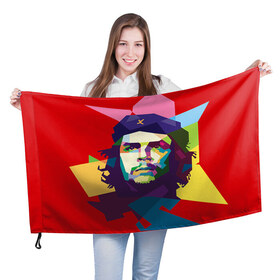 Флаг 3D с принтом Че Гевара в Екатеринбурге, 100% полиэстер | плотность ткани — 95 г/м2, размер — 67 х 109 см. Принт наносится с одной стороны | че гевара