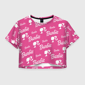 Женская футболка 3D укороченная с принтом Barbie в Екатеринбурге, 100% полиэстер | круглая горловина, длина футболки до линии талии, рукава с отворотами | barbie | барби | кукла