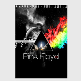 Скетчбук с принтом Pink Floyd в Екатеринбурге, 100% бумага
 | 48 листов, плотность листов — 100 г/м2, плотность картонной обложки — 250 г/м2. Листы скреплены сверху удобной пружинной спиралью | pink floyd | rock | рок