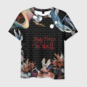 Мужская футболка 3D с принтом Pink Floyd в Екатеринбурге, 100% полиэфир | прямой крой, круглый вырез горловины, длина до линии бедер | pink floyd | rock | wall | рок