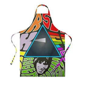 Фартук 3D с принтом Pink Floyd в Екатеринбурге, 100% полиэстер | общий размер — 65 х 85 см, ширина нагрудника — 26 см, горловина — 53 см, длина завязок — 54 см, общий обхват в поясе — 173 см. Принт на завязках и на горловине наносится с двух сторон, на основной части фартука — только с внешней стороны | pink floyd | rock | рок