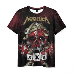 Мужская футболка 3D с принтом Metallica в Екатеринбурге, 100% полиэфир | прямой крой, круглый вырез горловины, длина до линии бедер | metallica | металл | рок