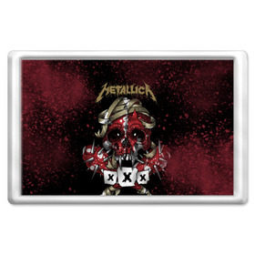 Магнит 45*70 с принтом Metallica в Екатеринбурге, Пластик | Размер: 78*52 мм; Размер печати: 70*45 | metallica | металл | рок