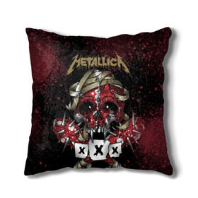 Подушка 3D с принтом Metallica в Екатеринбурге, наволочка – 100% полиэстер, наполнитель – холлофайбер (легкий наполнитель, не вызывает аллергию). | состоит из подушки и наволочки. Наволочка на молнии, легко снимается для стирки | metallica | металл | рок