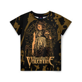 Детская футболка 3D с принтом Bullet for my valentine в Екатеринбурге, 100% гипоаллергенный полиэфир | прямой крой, круглый вырез горловины, длина до линии бедер, чуть спущенное плечо, ткань немного тянется | bullet for my valentine